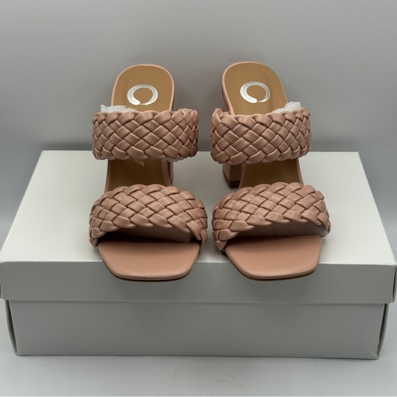Journee Collection Braided Blush Pink Block Heels • Size 7 • New in Box - Picture 2 of 8